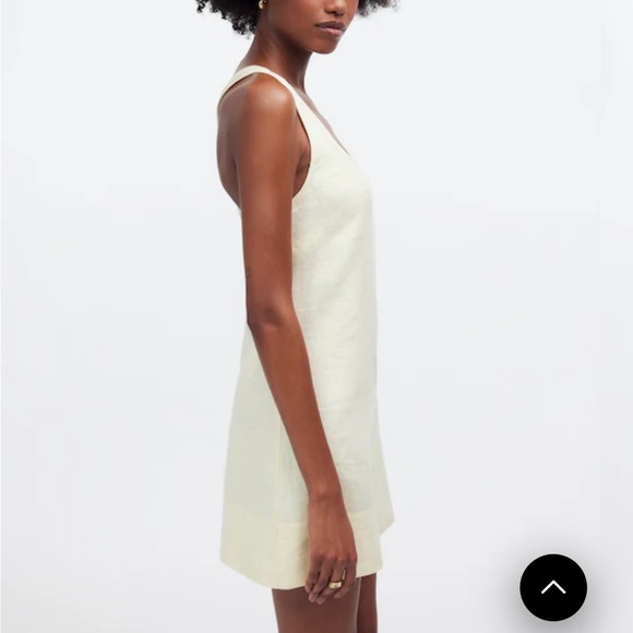 Madewell Cross-Back‎ A-Line Mini Linen Dress - Picture 4 of 13